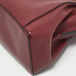 Pre Owned Cartier Dark Red Leather Mini C de Cartier Bag