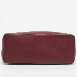 Pre Owned Cartier Dark Red Leather Mini C de Cartier Bag
