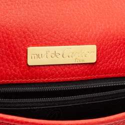 Pre Owned Cartier Red Leather Must de Cartier Saddle Bag