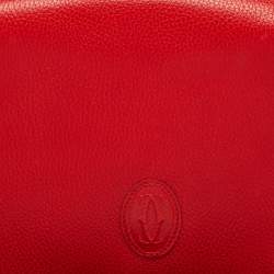 Pre Owned Cartier Red Leather Must de Cartier Saddle Bag