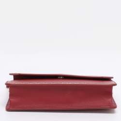 Pre Owned Cartier Red Leather Guirlande de Cartier Wallet On Chain