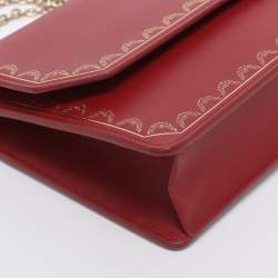 Pre Owned Cartier Red Leather Guirlande de Cartier Wallet On Chain