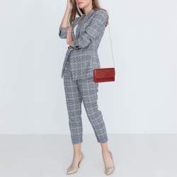 Pre Owned Cartier Red Leather Guirlande de Cartier Wallet On Chain