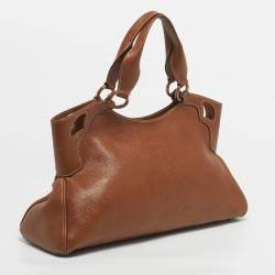 Pre Owned Cartier Brown Leather Large Marcello de Cartier Bag