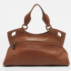 Pre Owned Cartier Brown Leather Large Marcello de Cartier Bag