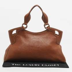 Pre Owned Cartier Brown Leather Large Marcello de Cartier Bag