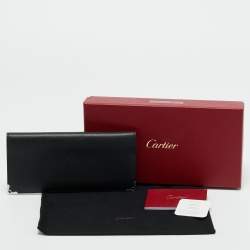 Pre Owned محفظة كارتييه موست دو كارتييه إنترناشيونال جلد أسود بسحاب 