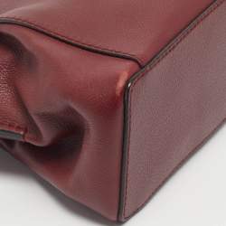 Pre Owned Cartier Dark Red Leather Mini C de Cartier Bag