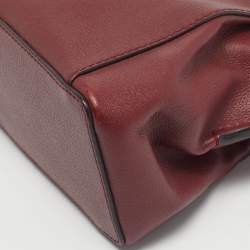 Pre Owned Cartier Dark Red Leather Mini C de Cartier Bag