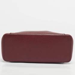 Pre Owned Cartier Dark Red Leather Mini C de Cartier Bag