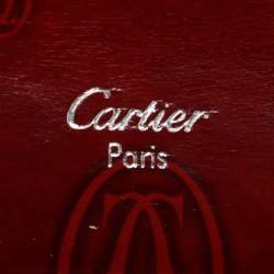 Pre Owned Cartier Maroon Patent Leather Happy Birthday Continental Wallet