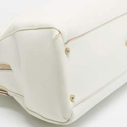 Pre Owned Cartier White Leather Large Marcello de Cartier Bag