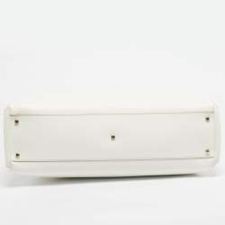 Pre Owned Cartier White Leather Large Marcello de Cartier Bag
