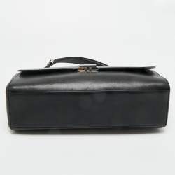 Pre Owned Cartier Black Leather Jeanne Toussaint Top Handle Bag