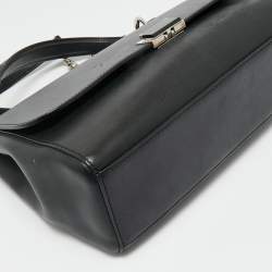 Pre Owned Cartier Black Leather Jeanne Toussaint Top Handle Bag