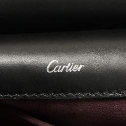 Pre Owned Cartier Black Leather Jeanne Toussaint Top Handle Bag