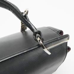 Pre Owned Cartier Black Leather Jeanne Toussaint Top Handle Bag