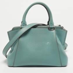 Pre Owned Cartier Green Leather Mini C de Cartier Bag