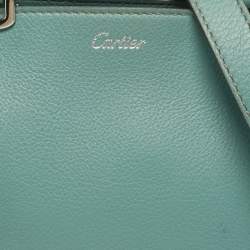 Pre Owned Cartier Green Leather Mini C de Cartier Bag