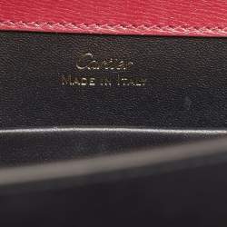 مملوكة مسبقًا Cartier Burgundy Leather Small Panthere C De Cartier Top Handle Bag