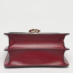 مملوكة مسبقًا Cartier Burgundy Leather Small Panthere C De Cartier Top Handle Bag