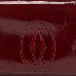 Pre Owned Cartier Burgundy Leather Happy Birthday Compact Wallet