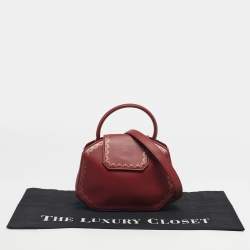 Pre Owned Cartier Red Leather Mini Guirlande de Cartier Top Handle Bag