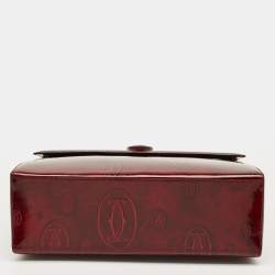 Pre Owned Cartier Red Patent Leather Happy Birthday Top Handle Bag