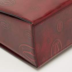 Pre Owned Cartier Red Patent Leather Happy Birthday Top Handle Bag