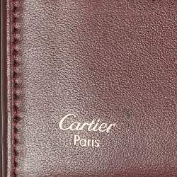 Pre Owned  Cartier Burgundy Leather Must de Cartier Business Card Holder