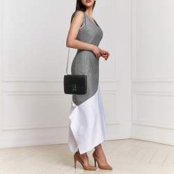 Pre Owned Cartier Black Leather Double C De Cartier Shoulder Bag