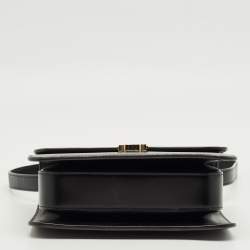 Pre Owned Cartier Black Leather Double C De Cartier Shoulder Bag
