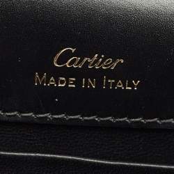 Pre Owned Cartier Black Leather Double C De Cartier Shoulder Bag