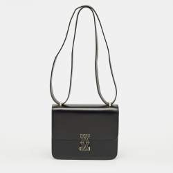 Pre Owned Cartier Black Leather Double C De Cartier Shoulder Bag