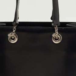 Pre Owned Cartier Black Glossy Leather Panthere Chain Tote