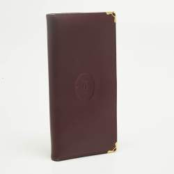 Pre Owned Cartier Burgundy Leather Must de Cartier Continental Wallet
