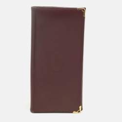 Pre Owned Cartier Burgundy Leather Must de Cartier Continental Wallet