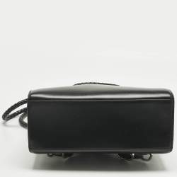 Pre Owned Cartier Black Leather Panthere De Cartier Drawstring Backpack