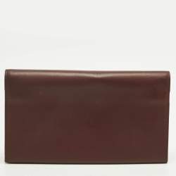 Pre Owned Cartier Burgundy Leather Must de Cartier Kisslock Continental Wallet