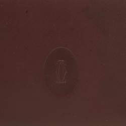 Pre Owned Cartier Burgundy Leather Must de Cartier Kisslock Continental Wallet