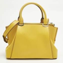 Pre Owned Cartier Yellow Leather Mini C de Cartier Bag