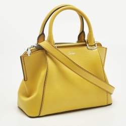 Pre Owned Cartier Yellow Leather Mini C de Cartier Bag