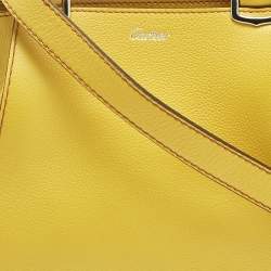 Pre Owned Cartier Yellow Leather Mini C de Cartier Bag