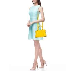 Pre Owned Cartier Yellow Leather Mini C de Cartier Bag