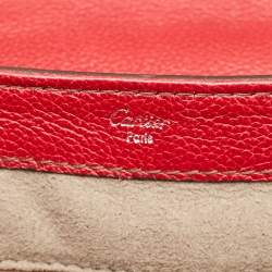 Pre Owned Cartier Red Python, Patent and Leather Classic Feminine Line Chain Bag