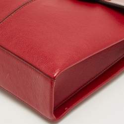 Pre Owned Cartier Red Python, Patent and Leather Classic Feminine Line Chain Bag