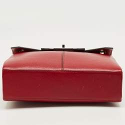 Pre Owned Cartier Red Python, Patent and Leather Classic Feminine Line Chain Bag