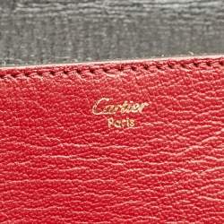 مملوكة مسبقًا حقيبة كتف كارتتييه ظرف جلد أحمر