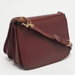 Pre Owned حقيبة كارتير كروس بودي موست دو كارتير جلد عنابي