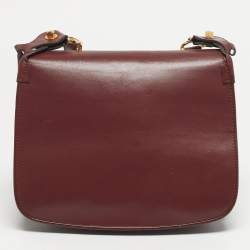 Pre Owned حقيبة كارتير كروس بودي موست دو كارتير جلد عنابي